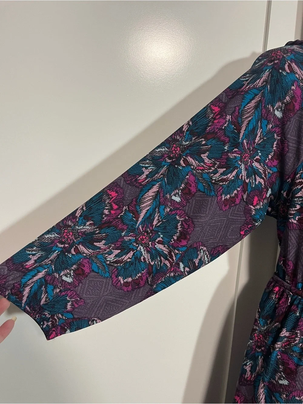 Gorgeous Lane Bryant Floral Square NeckLong Sleeve Dress Plus Size 18/20 Boho